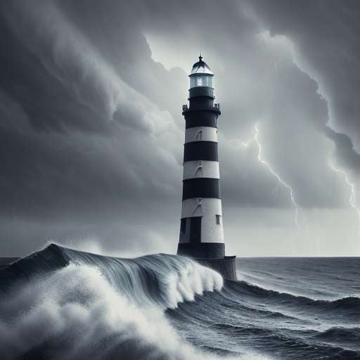 "Stormy Lighthouse" Midjourney Prompts: Create Your Own Dramatic Seascapes - Socialdraft