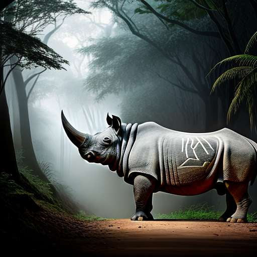 Javan Rhino Midjourney Image Prompt - Socialdraft