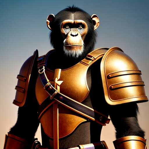 Chimpanzee Gladiator Midjourney Prompt - Create Your Own Epic Primate Warrior! - Socialdraft