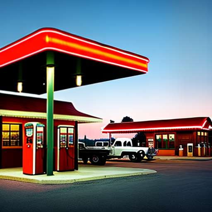 "Vintage Gas Station" Midjourney Prompt - Customizable Text-to-Image Creation - Socialdraft