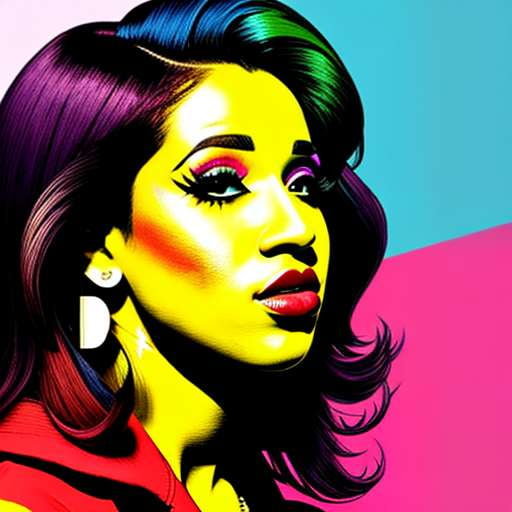 "Cardi B Pop Art" Midjourney Prompt for Customizable Art Creation - Socialdraft