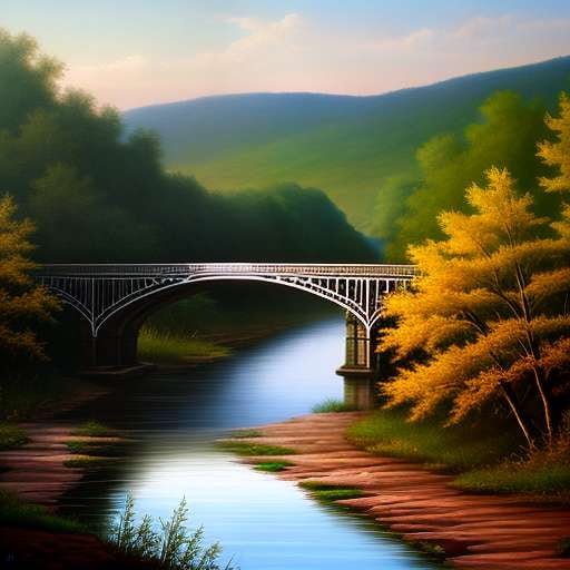"River Bridge Dreamscape" Midjourney Prompt for Stunning Custom Art Pieces - Socialdraft