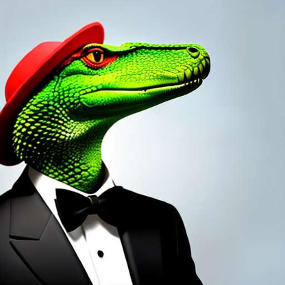 Crocodile in a Tuxedo Minijourney Prompt - Customizable Text-to-Image Model - Socialdraft