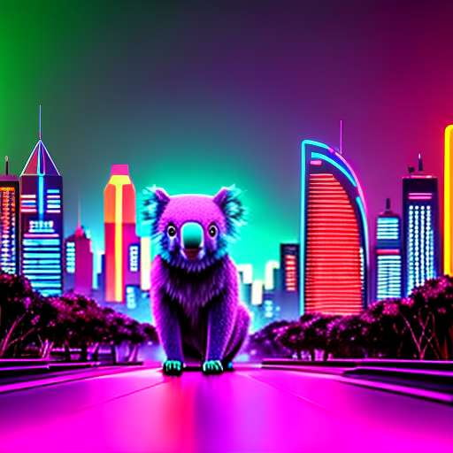 Neon Koala Midjourney Image Prompt - Customizable Text-to-Image Creation - Socialdraft