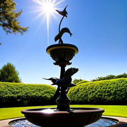 Midjourney Solar Urn Fountain with Swan Sculpture Prompt - Socialdraft