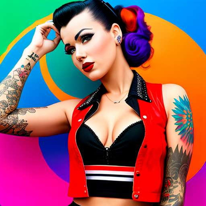 Rockabilly Babe Tattoo Midjourney Prompt for Edgy Inked Women - Socialdraft