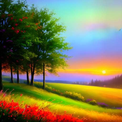 Colorful Sunrise Landscape Midjourney Prompt - Create Your Own Masterpiece! - Socialdraft