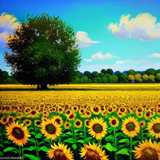Sunflower Farm Midjourney Prompt: Create Your Own Colorful Fields - Socialdraft