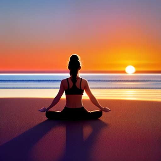 Sunset Beach Yoga Midjourney Prompt - Create your own serene sunset yoga scene - Socialdraft