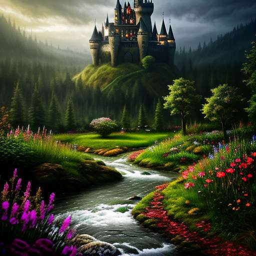 Forest Castle Midjourney Prompt - Customizable Text-to-Image Creation - Socialdraft