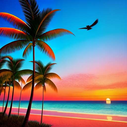 Tropical Birds Sunset Midjourney Prompt: Text-to-Image Creation - Socialdraft