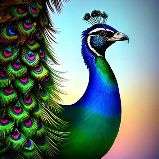 "Peacock Carnival" Midjourney Prompt: Unique Customizable Text-to-Image Creation - Socialdraft