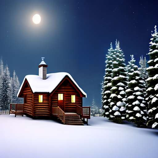 Snowy Cabin Midjourney Prompt - Customizable Winter Landscape Art Creation Prompt - Socialdraft