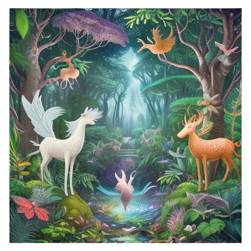 Midjourney Prompts: Mystical Animals in Enchanted Forests - Socialdraft