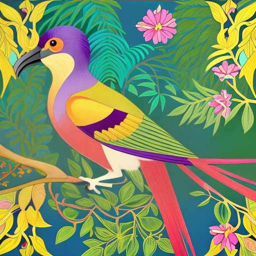 Exotic Bird Gouache Midjourney Illustrations for Creative Inspiration - Socialdraft