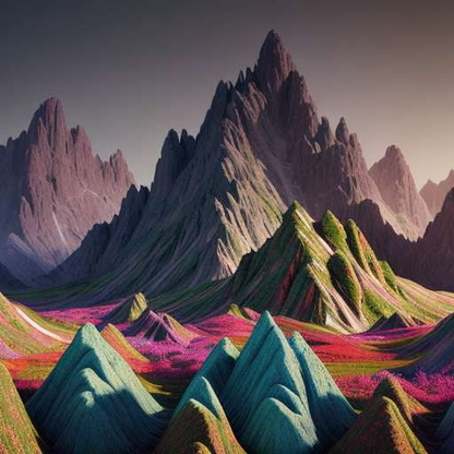 Midjourney Surreal Mountains Blueprint - Socialdraft