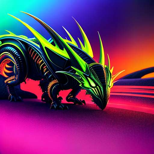Magical Alien Dragon Midjourney Prompt with Cosmic Landscape - Socialdraft