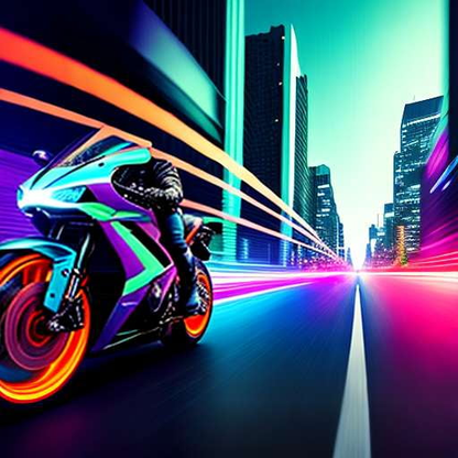 Techno Motorcycle Rider Midjourney Prompt - Artistic Image Generation - Socialdraft