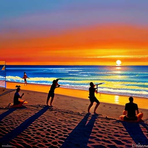 Beach Volleyball Midjourney Landscape Prompt - Create Your Own Personalized Summer Scene - Socialdraft