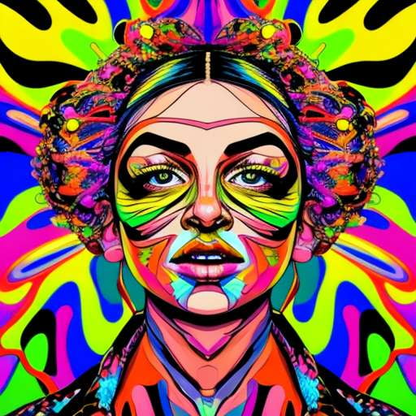 Midjourney Psychedelic Portrait Prompt in Vibrant Colors - Socialdraft