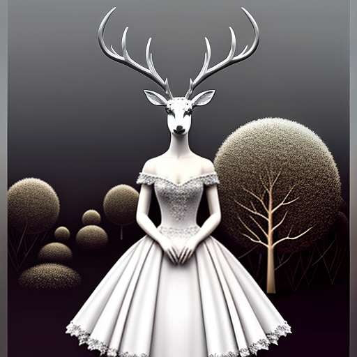 "Enchanting Deer Bride" Midjourney Prompt for Unique Custom Art Creation - Socialdraft