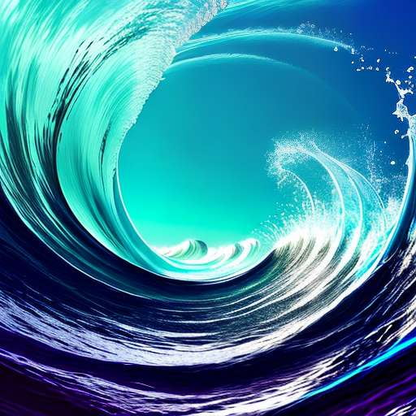 Abstract Ocean Waves Midjourney Prompts for Creative Inspiration - Customizable and Unique Designs for Artistic Expression and DIY Projects - Socialdraft