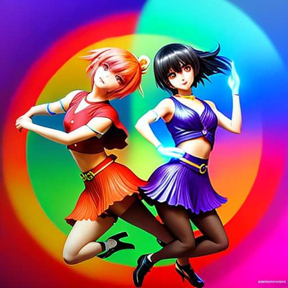 Best Friends Anime Dance - Customizable Midjourney Prompt - Socialdraft