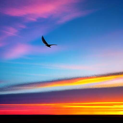 Vibrant Sunset Flocking Birds Midjourney Prompt - Socialdraft