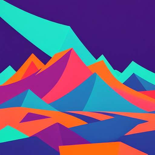 Midjourney Prompt: Vibrant Neon Japanese Mountains Art Print - Socialdraft