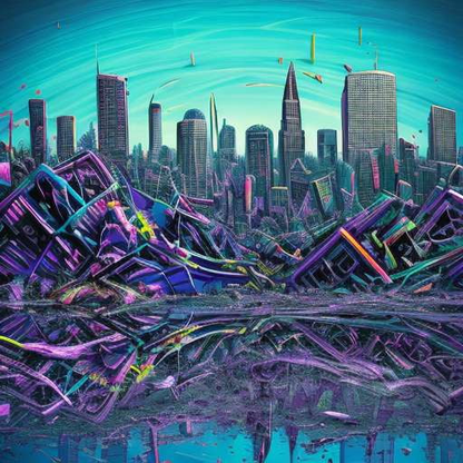 Midjourney Melting City Skylines as Surreal Art Prints - Socialdraft
