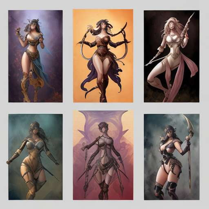 Midjourney Sexy Warrior Girls Illustrations for Custom Art Projects - Socialdraft