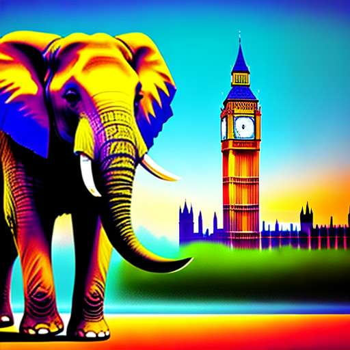 Elephant and Big Ben Midjourney Image Prompt for Custom Creations - Socialdraft
