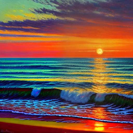 Ocean Sunrise/Sunset Custom Midjourney Prompts - Bring the Beauty of the Beach to Life - Socialdraft