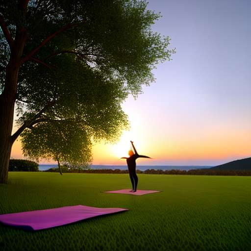Vineyard Sunrise Yoga Midjourney Prompt - Customizable Yoga Art - Socialdraft