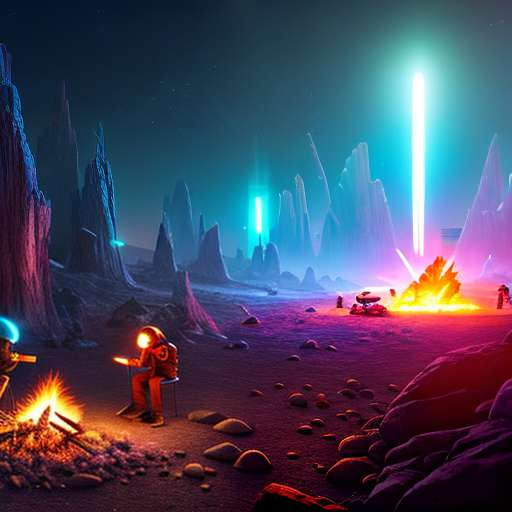 Starship Campfire Midjourney Prompt - Create a Unique Sci-Fi Scene - Socialdraft