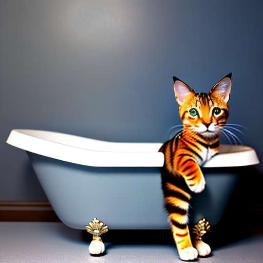 Midjourney Toyger Bath Time Prompt - Create Your Own Adorable Feline Masterpiece! - Socialdraft