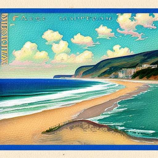 Seaside Vintage Postcard Paint-by-Numbers Prompt Set - Socialdraft