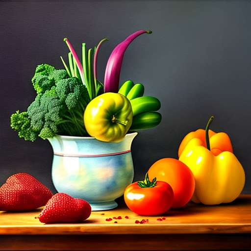 Impressionist Fruit and Veggie Still-Life Prompt | Midjourney Image Generation - Socialdraft