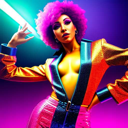 Disco Diva Outfit Midjourney Prompt: Top and Trousers - Socialdraft