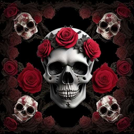 3D Skulls and Roses Midjourney Prompt for Custom Creations - Socialdraft