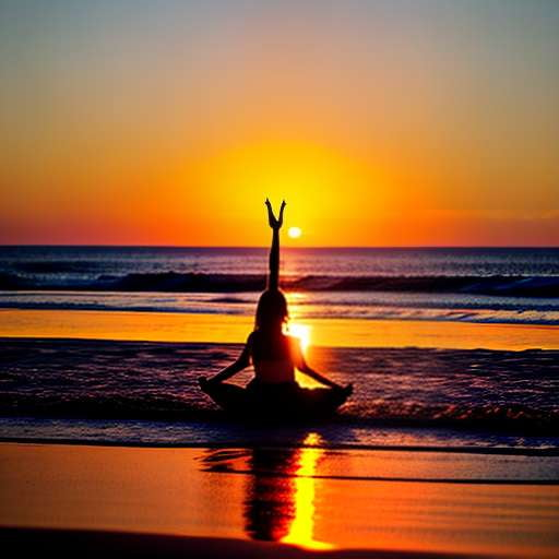 Sunset Beach Bonfire Yoga Midjourney Prompt - Socialdraft
