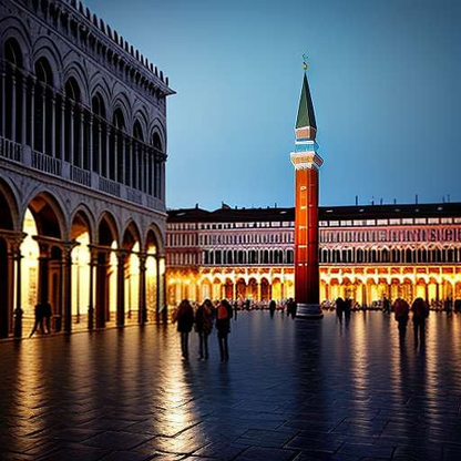 Venice Piazza San Marco at Night - Customizable Midjourney Prompt - Socialdraft