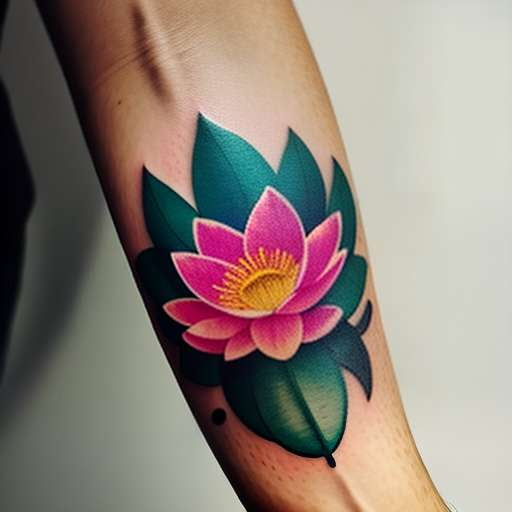 lotus-moon-color-neck-tattoo-abyss - Tattoo Abyss Montreal