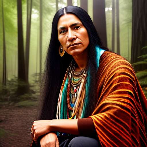 Native American Shaman Portrait Midjourney Prompt - Customizable Spirit Guide Art - Socialdraft