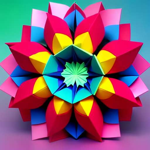 Colorful Kusudama Origami Midjourney Prompt: Create Your Own Stunning Paper Art - Socialdraft