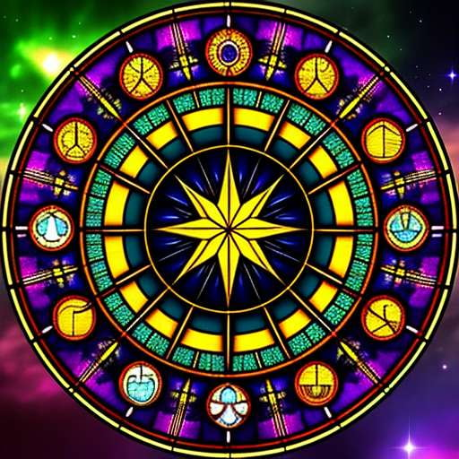 Universe Zodiac Stained Glass Midjourney Prompt - Create Your Own Cosmic Masterpiece - Socialdraft