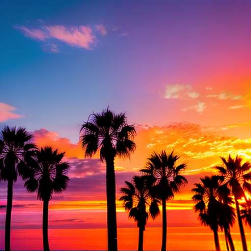 Palm Tree Sunset Midjourney Prompt: Create Your Own Tropical Paradise - Socialdraft