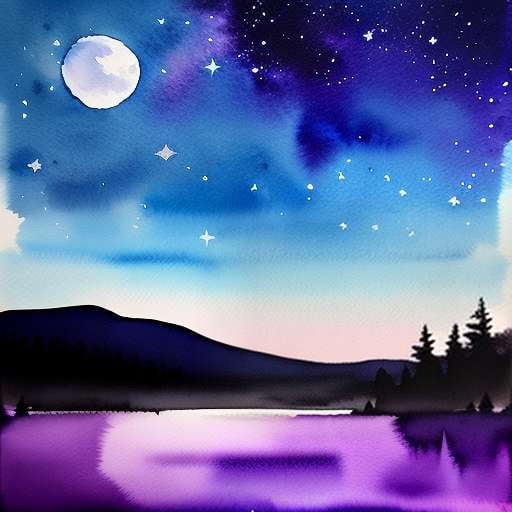 Midjourney Night Sky Watercolor Prompt for Image Generation - Socialdraft