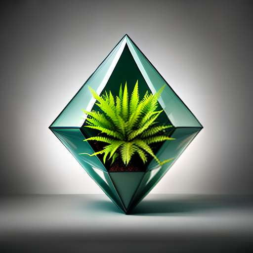 Geometric Fern Terrarium: Customizable Midjourney Prompt - Socialdraft