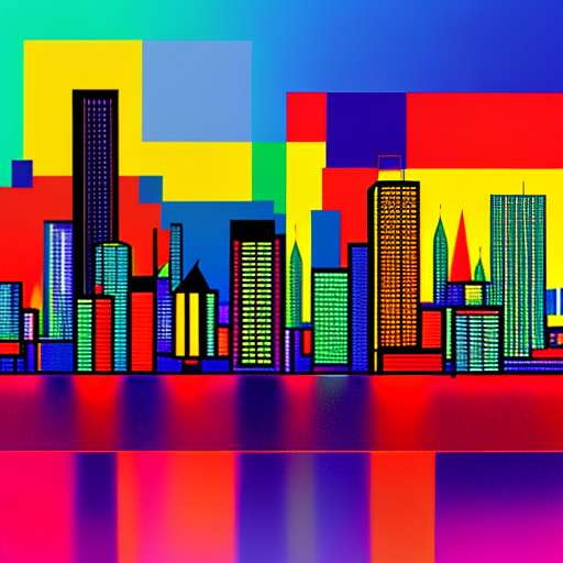 Urban Geometric Midjourney Prompt - Colorful Cityscape Art Inspiration - Socialdraft